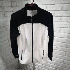Alia Ladies Size Small Black & White Full Zip Lightweight Jacket